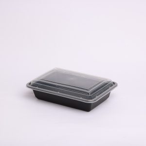 BLACK MICROWAVE CONTAINER SQUARE 