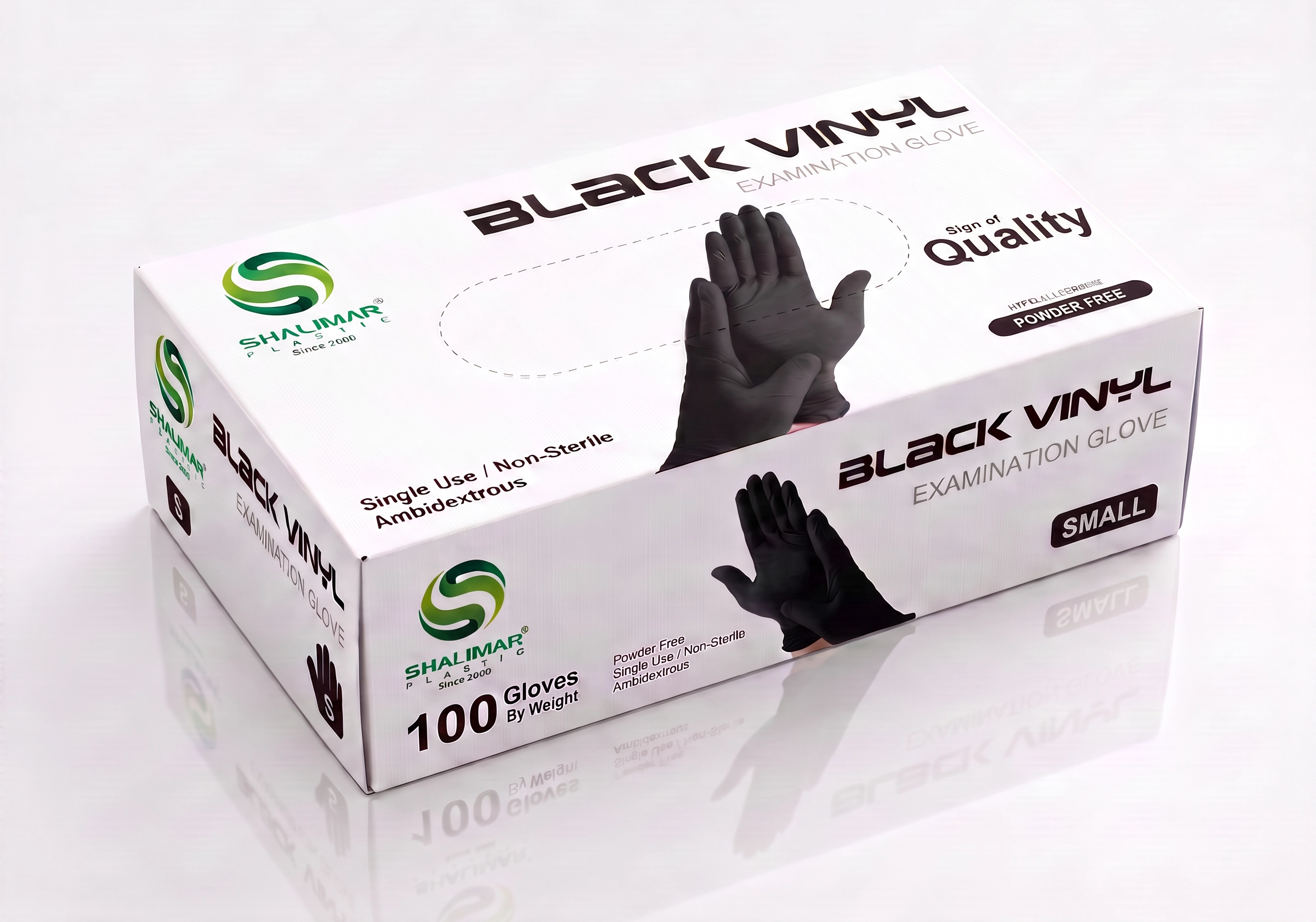 BLACK VINYL GLOVES SMALL 