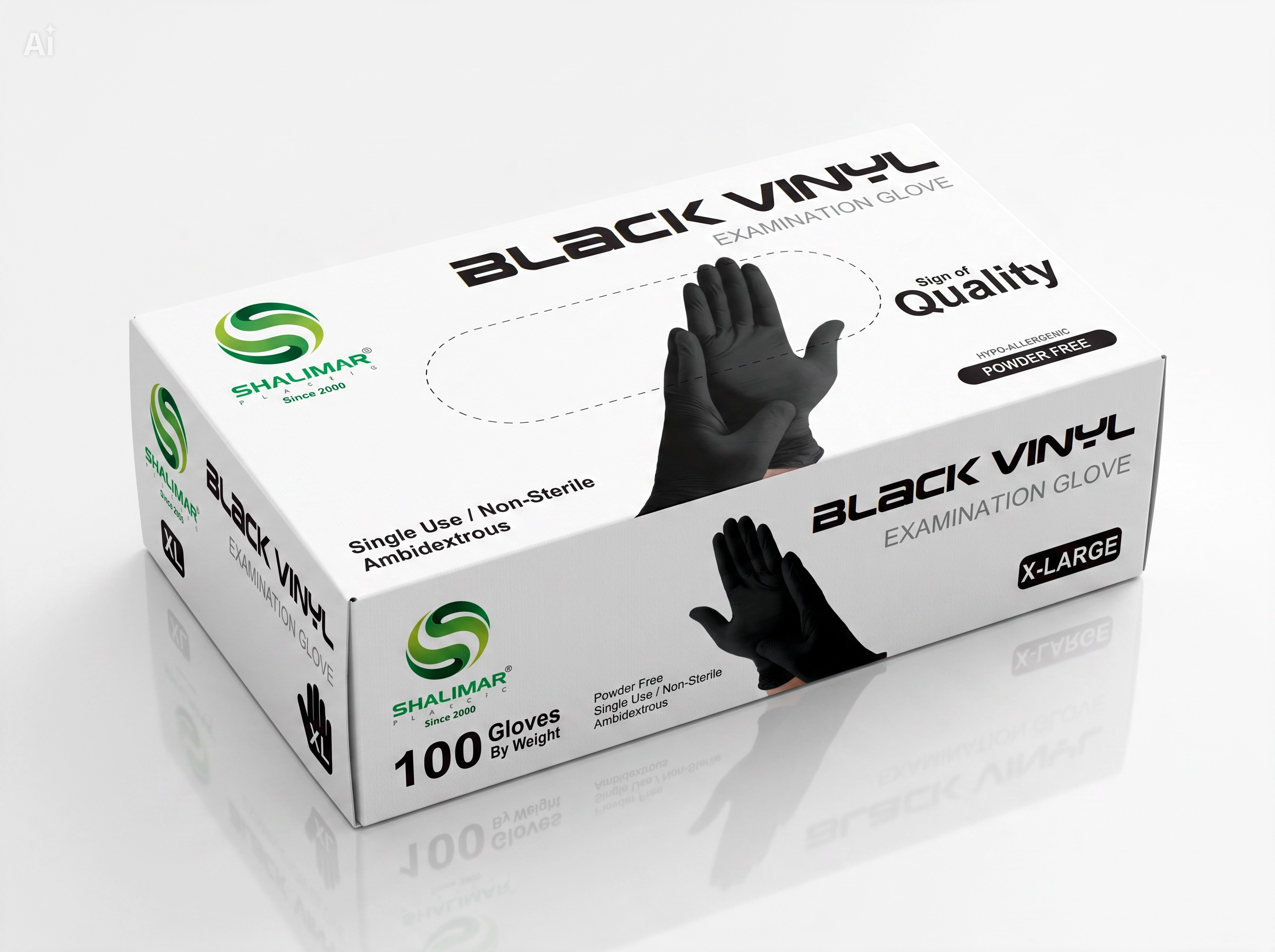 BLACK VINYL GLOVES X-LARGE
