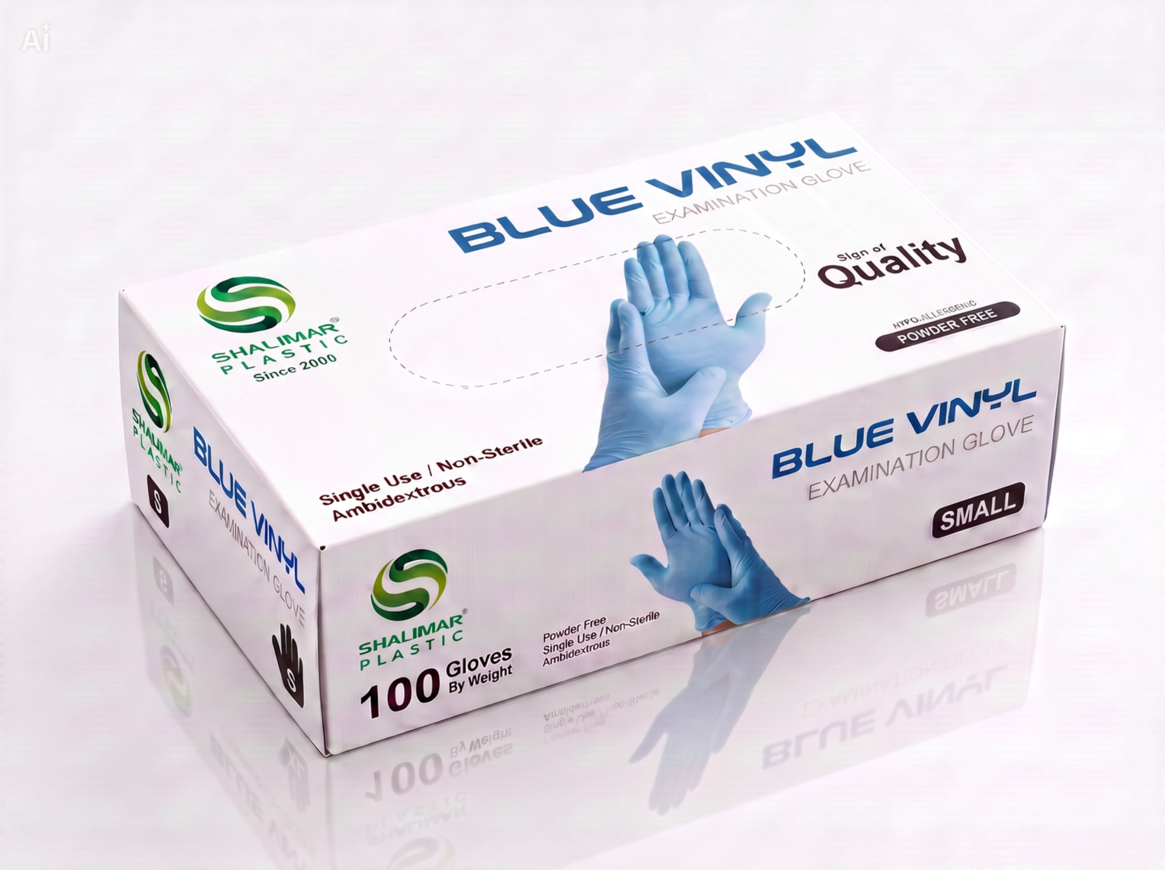 BLUE VINYL GLOVES SMALL