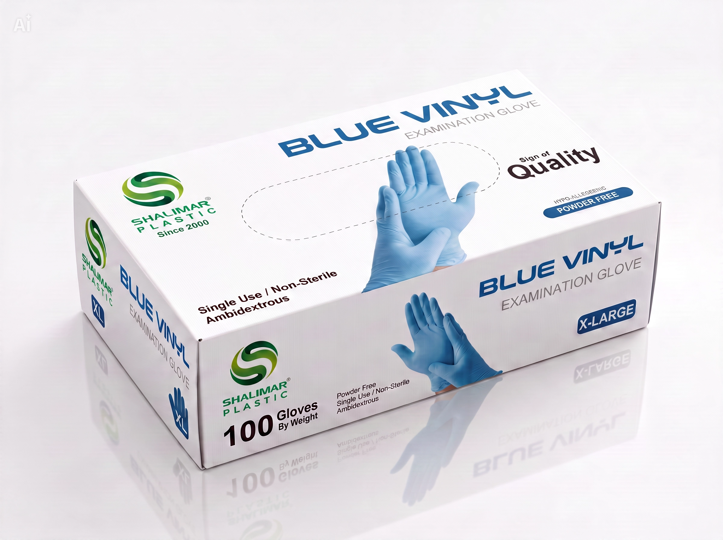 BLUE VINYL GLOVES X-LARGE