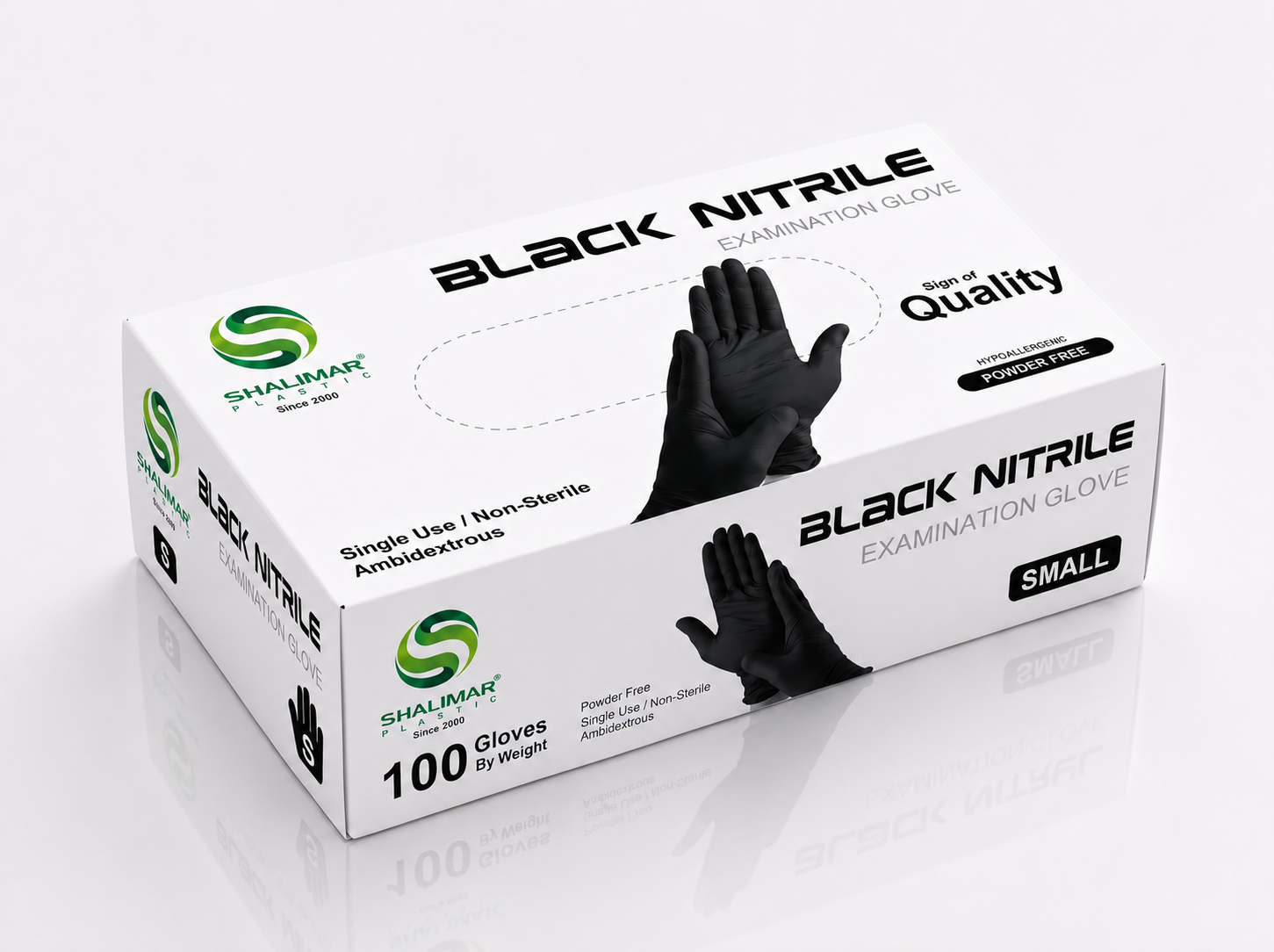 BLACK NITRILE GLOVES SMALL