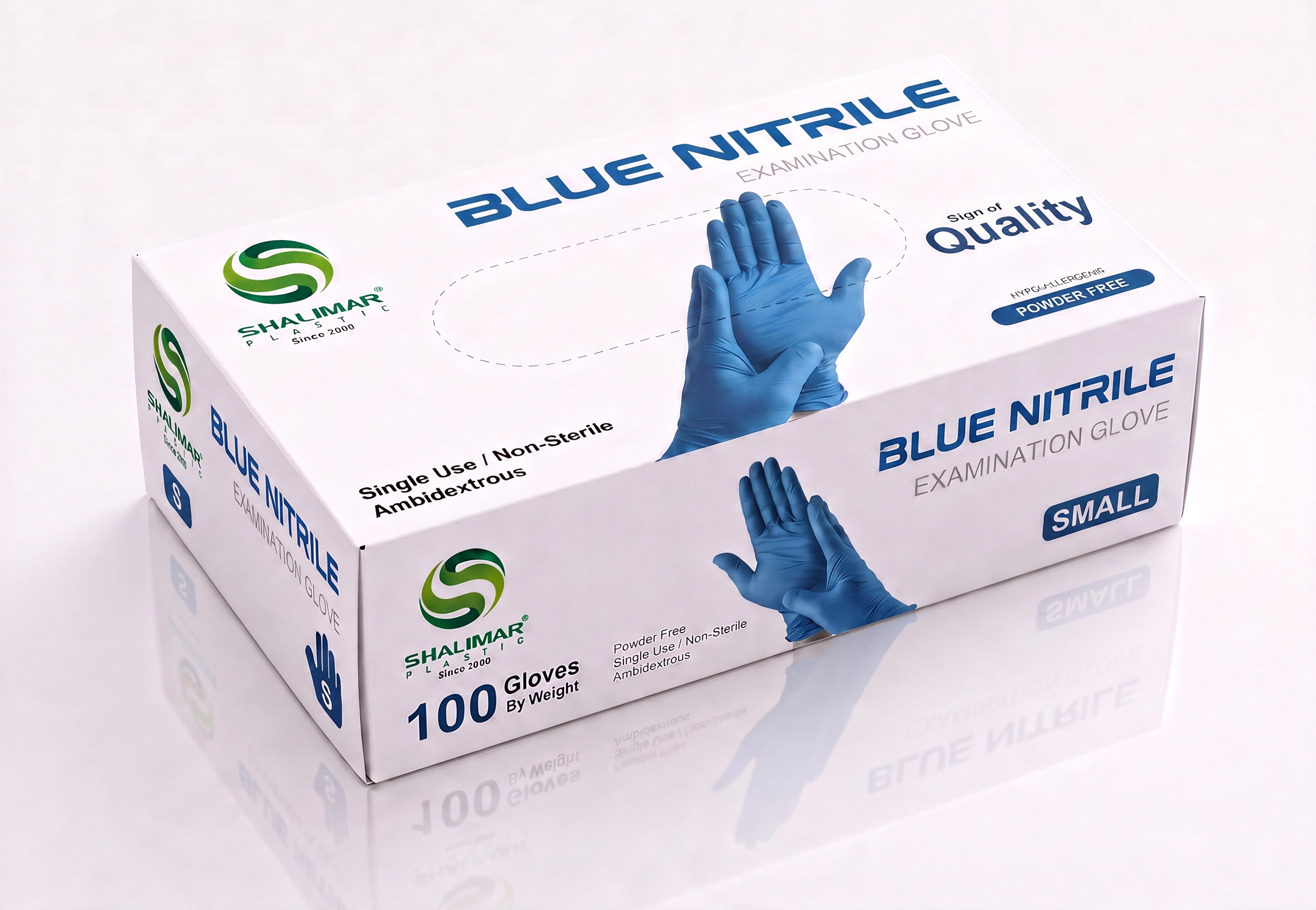 BLUE NITRILE GLOVES SMALL